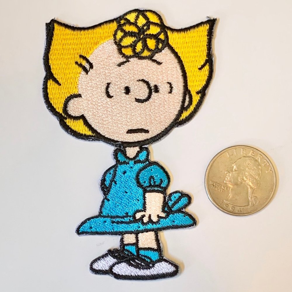 Snoopy patch iron on Sally Brown Peanuts DIY retro